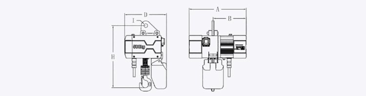 歐式環(huán)鏈電動(dòng)葫蘆尺寸（固定式）