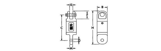 龍升重力旋轉吊環頭結構尺寸圖