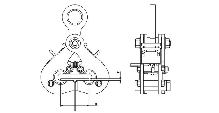 KB-100鋼板起重鉗尺寸