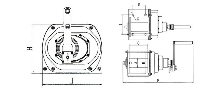 重型手搖絞盤(pán)尺寸圖