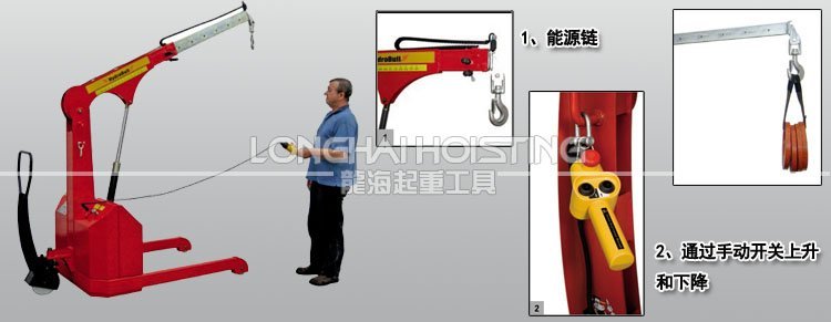 德國并行底盤電動型液壓小吊車細節