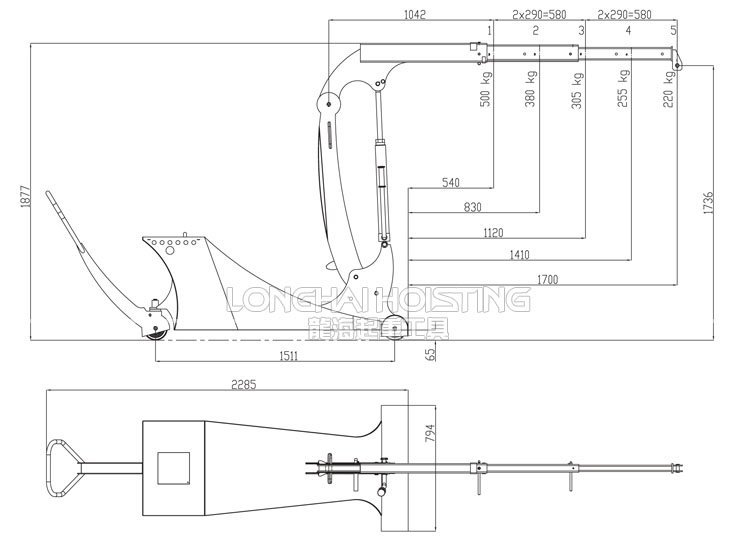 德國(guó)小型電動(dòng)液壓小吊車尺寸