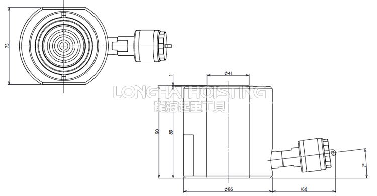 CTS100-70低型二段式千斤頂尺寸